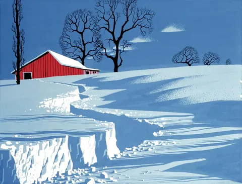 Path in Snow, Eyvind Earle, Serigraph, 1968