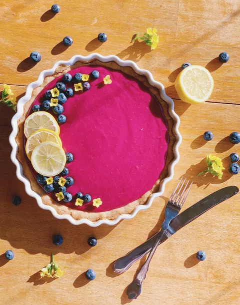 [homemade] Lemon Blueberry Curd Tart