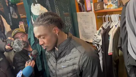 [Highlight] AJ Brown on a reporter asking him if he's washed: "I guess Saquon isn't the same player either then...but even y'all don't believe that"