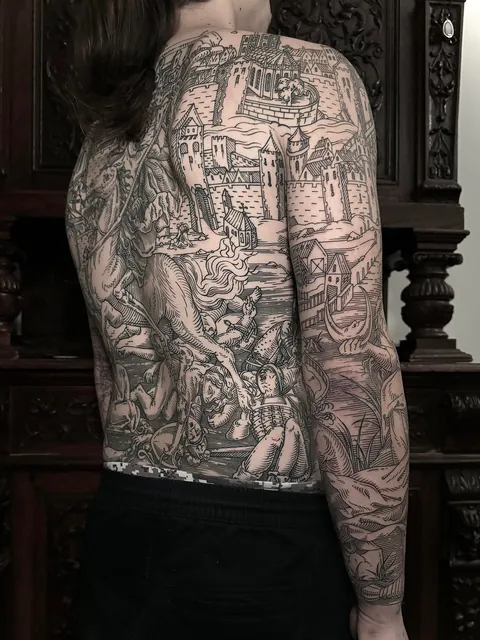 Full body suit in progress by me (Ivan Zagusta), Zaraza tattoo shop, Warsaw PL