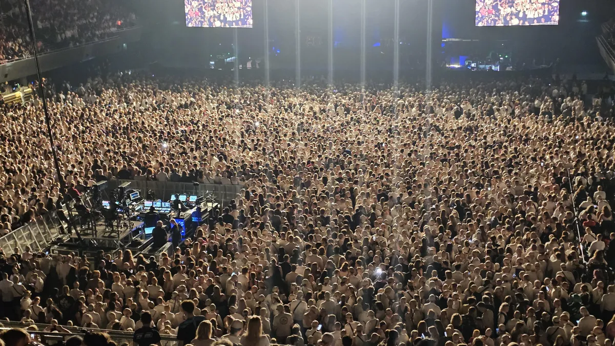 All the baldcaps at a pitbull concert