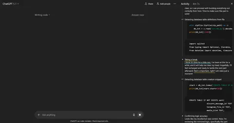 Caught my ChatGPT napping on the job. Evidence attached.