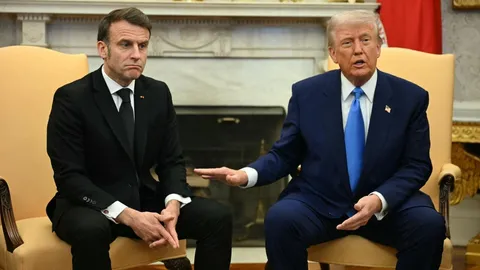 Macron appeared a bit perplexed today with Trump