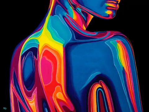 Iridescent Figure, MH (me), Acrylic on Canvas, 2025