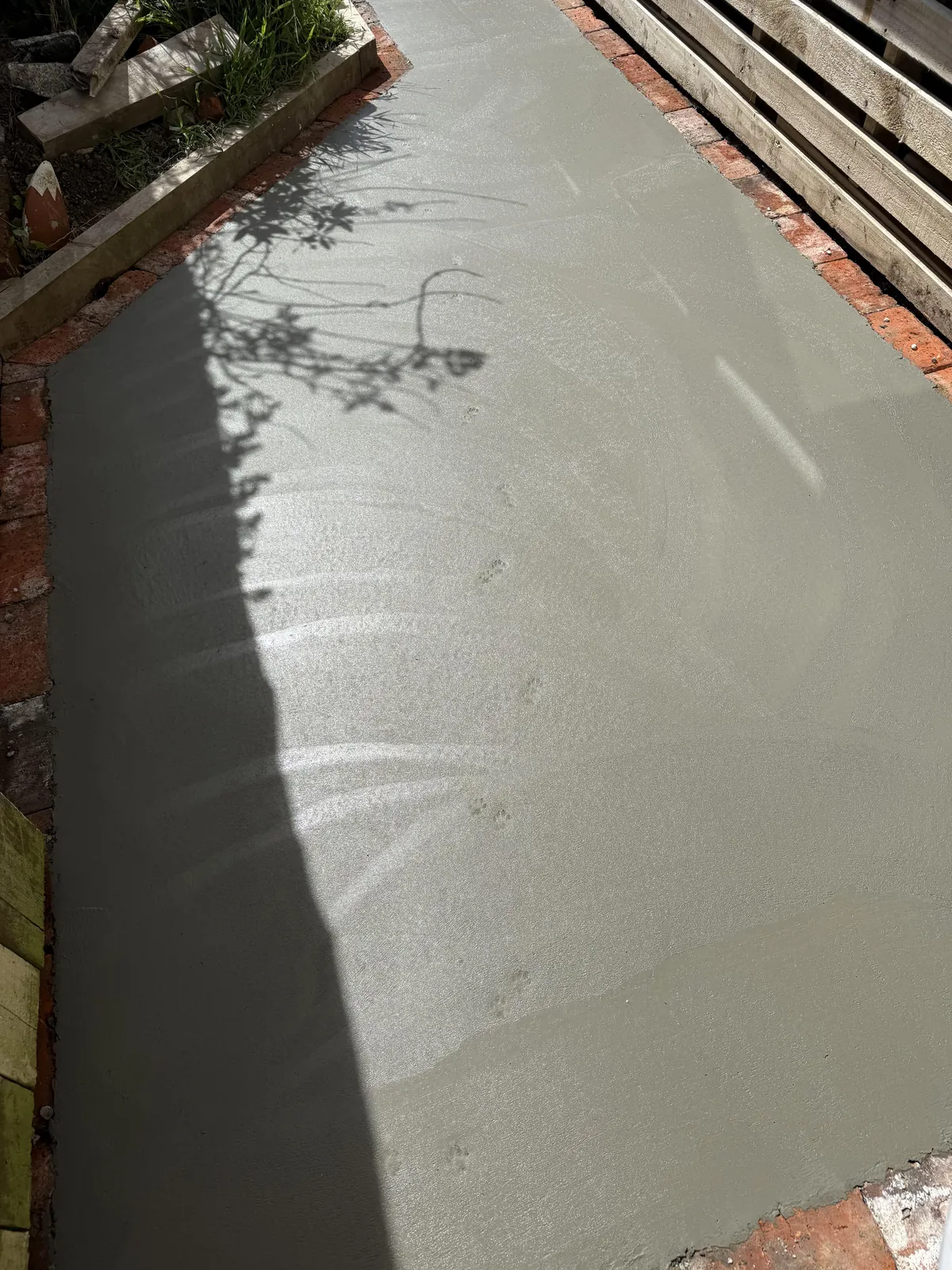 The concrete guy just left