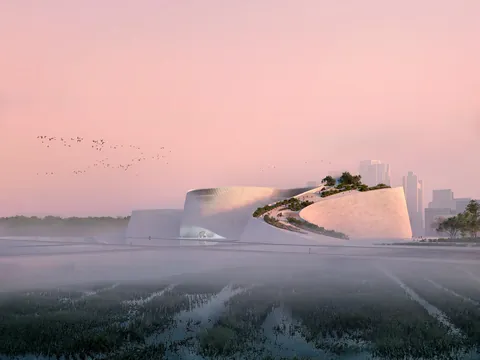 Renders of the potential new Natural History Musuem of Shenzhen by 3XN