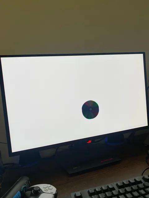 My little sister threw a stone at my new ROG Strix OLED monitor.... gg