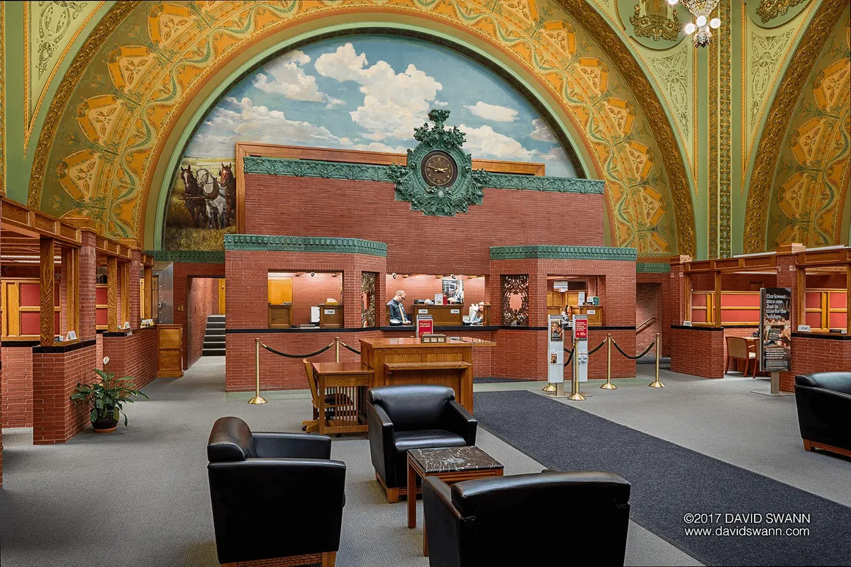 Some of Louis Sullivan's 'Jewelboxes', which are banks he designed in small towns the Midwest. Exterior | Interior. All of his banks still stand today!