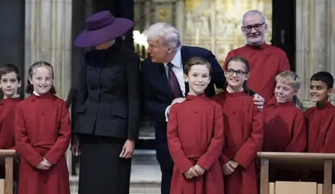 Choristers sang the first movement from Vivaldi's Gloria for Trump