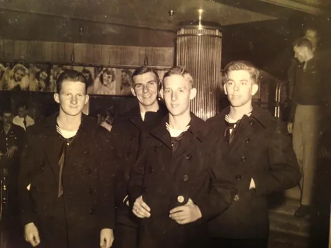 99-year-old grandfather died today—enlisted in the Navy at 17 and served on the USS New York during the bombardments of Iwo Jima and Okinawa just days after turning 18.