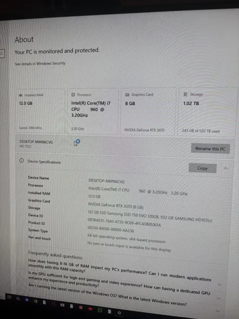 Specs of my girlfriend’s pc