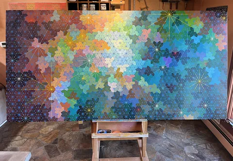 Nebula, acrylic on canvas, 48x96