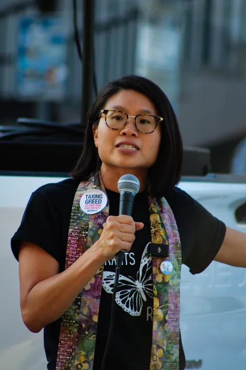 [OC] A protest at the Federal Building in Downtown L.A., where ICE has ramped up kidnappings again