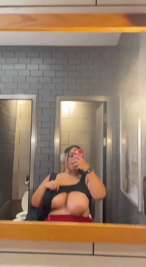 flashtits after a tough workout at the gym!