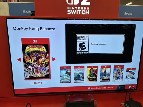 Donkey Kong bananza demo at Walmart