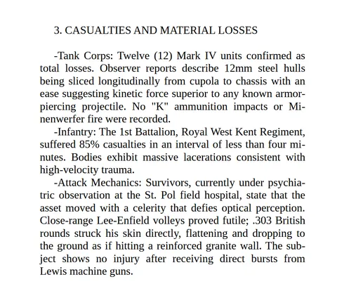 The Bourlon Wood Incident: A WWI Historical Horror story through a 1917 British Intelligence Report