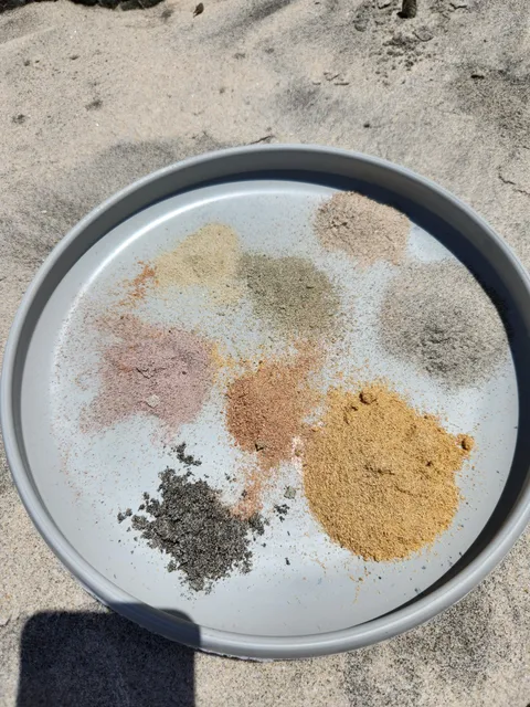 Found 8 different colors of sand within 10 feet of each other at the beach