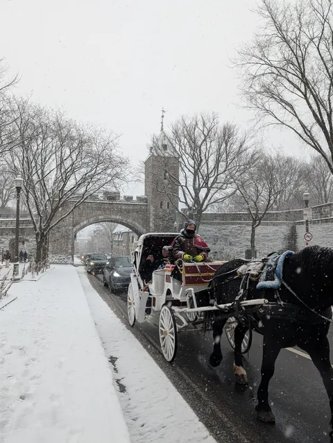 Quebec City in a snowstorm