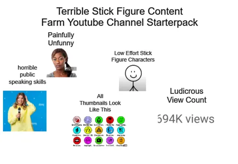 Terrible Stick Figure Content Farm YouTube Channel Starterpack