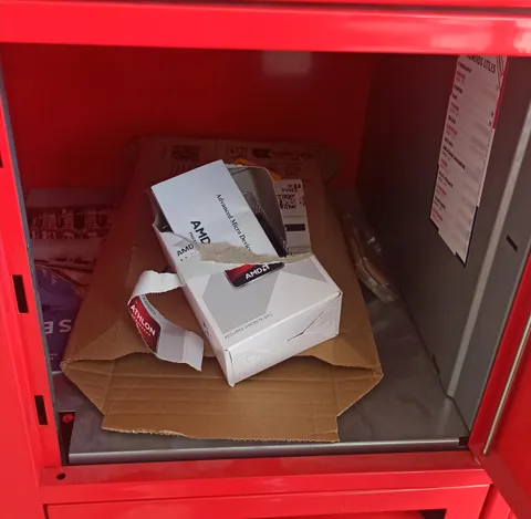 Someone opened my mailbox, opened my parcel, tore open the packaging of my purchase and, realizing that it was of no use to them, put it back in the mailbox