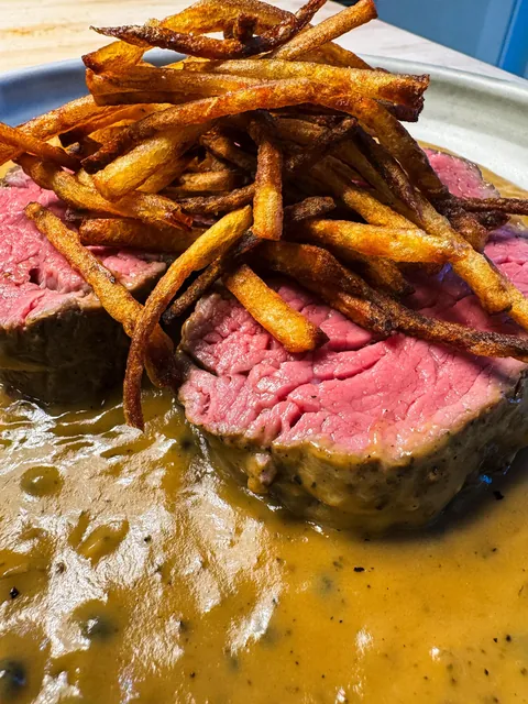 [homemade] Steak au poivre!