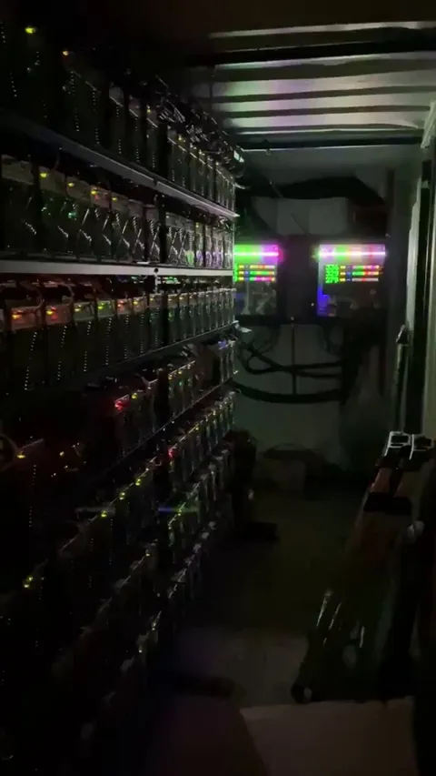 The most cyberpunk thing you'll see this year—Bitcoin mining machines recycling gas that would otherwise be vented into right the atmosphere.