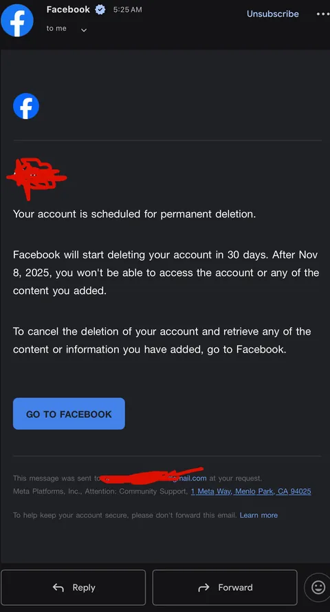 It takes 30 days to delete your Facebook account.