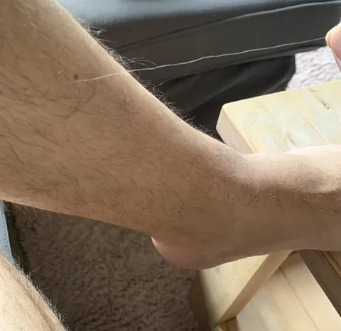 My boyfriend has one very long leghair