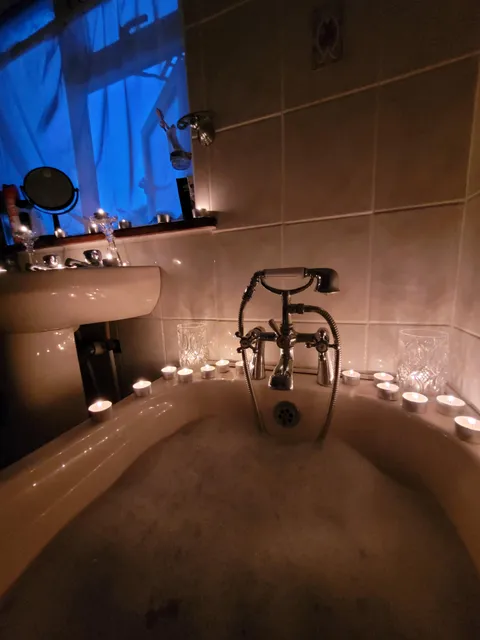 (OC) I'm 7 months into a complicated pregnancy and mentioned to my husband that I was thinking of having a bath. I came home to this :)