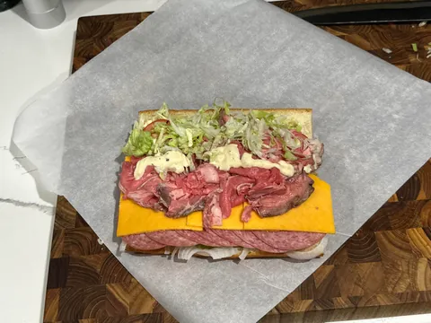 [homemade] prime rib, salami and cheddar