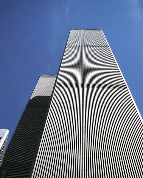 Photos that show the facade of the original World Trade Center . . .