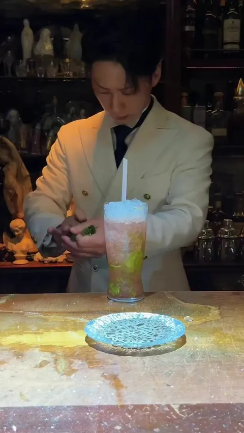 This guy taking mixology to a whole new place.