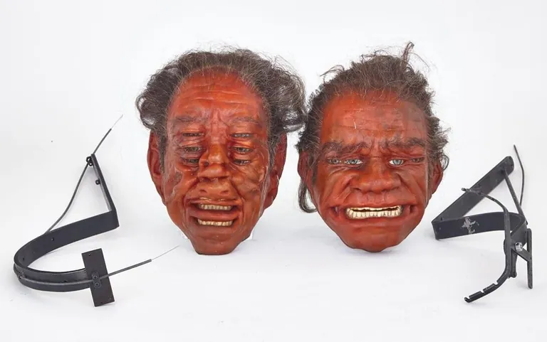 Some props for the demons, including some unused ones, in the movie Jacob’s Ladder (1990)