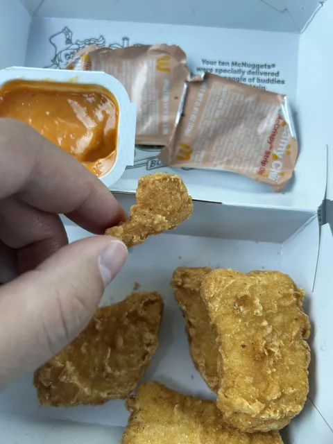One of the 10 chicken nuggets I ordered