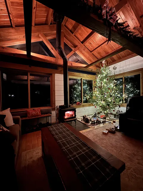 Quiet Christmas evening by the fire