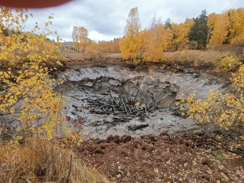 The lake sucked into