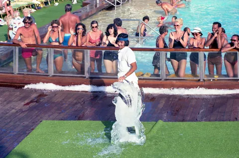 My mom on a Caribbean cruise with a couple of friends in September, 1981. My mom is the one in the middle in the first photo.