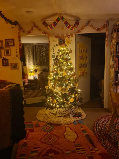 My Christmas tree before she comes down