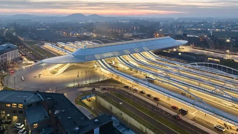 Gare de Mons Station by Santiago Calatrava in Mons, Belgium