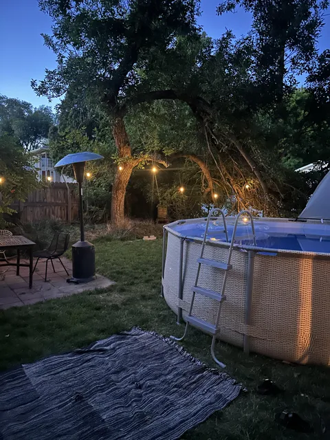 My backyard is kind of cozy..