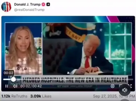 Trump posts and deletes really bad AI video promoting America's first medbed hospital