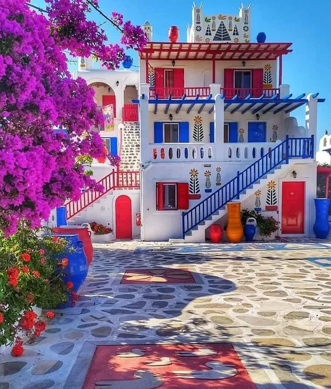 Traditional Architecture, Mykonos, Greece.