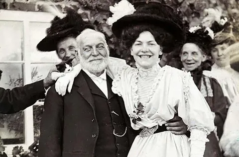 Some photos of people smiling and having fun during the Victorian Era (late 1800s)