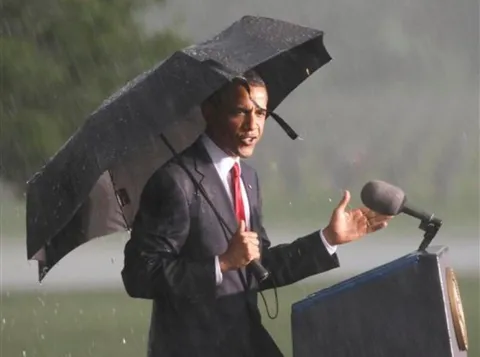 When the U.S. had a president who wouldn’t let a little rain stop him from honoring the troops