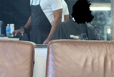 My barber has gotten way too comfortable...