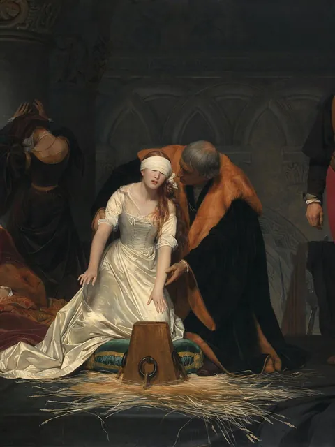 The Execution of Lady Jane Gray,Hippolyte-Paul Delaroche,Oil painting on canvas,1833