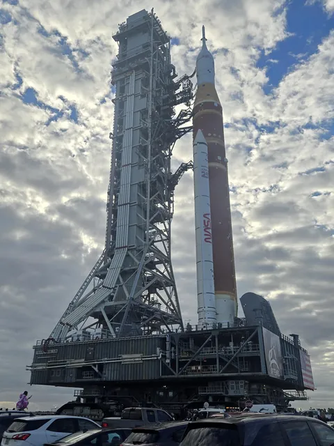 NASA is rolling out the SLS moon rocket to the launchpad