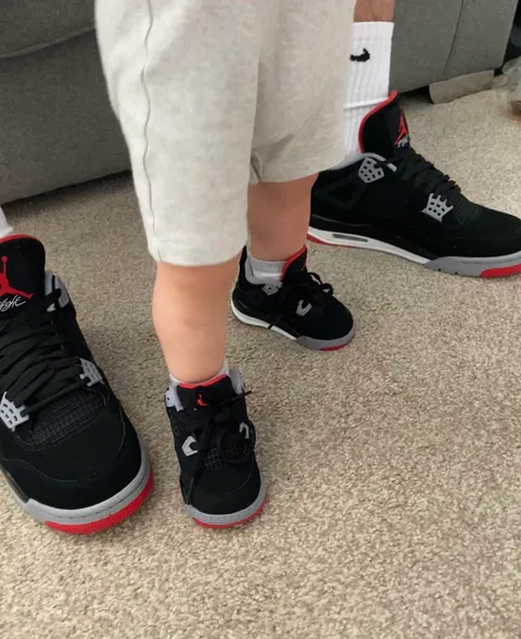I posted here almost a year ago a photo of mine and my unborn son’s matching Bred 4’s. Today is finally the day we can wear them together