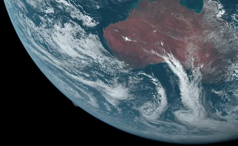 The Moon photobombs a Japanese weather satellite image