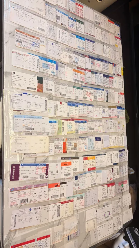 My Boarding pass , room key, and attraction map